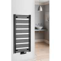 Bruckner ALBRECHT vykurovacie teleso 600x1250 mm, stredové pripojenie, čierna mat 600.117.6
