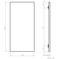 Sapho ENIS kúpeľňový sálavý vykurovací panel 600W, IP44, 590x1200 mm, čierna mat RH600B