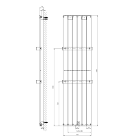 Sapho COLONNA vykurovacie teleso 450x1800 mm, bridlica s textúrou IR147