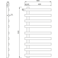Sapho ELCOR elektrický sušiak uterákov 480x920x50 mm, 128 W, biela mat EB450