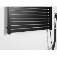 Aqualine TONDI-E elektrické vykurovacie teleso rovné 600x970 mm, 400 W, čierna mat DE466T
