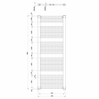 Aqualine DIRECT vykurovacie teleso s bočným pripojením 600x1680 mm, biela ILR66T