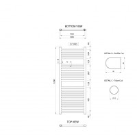 Aqualine ALYA vykurovacie teleso rovné 500x1230mm, chróm LLR104