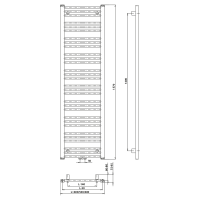 Bruckner ALBRECHT vykurovacie teleso 400x1570mm, stredové pripojenie, chróm 600.113.1