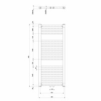 Aqualine DIRECT vykurovacie teleso so stredovým pripojením 450x960 mm, biela ELM94T
