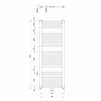 Aqualine DIRECT vykurovacie teleso so stredovým pripojením, 450x1320 mm, biela ELM34T
