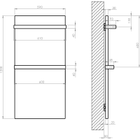 Sapho ENIS kúpeľňový sálavý vykurovací panel 600W, IP44, 590x1200 mm, čierna mat RH600B