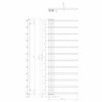 Sapho JUSTINA vykurovacie teleso 500x1510 mm, čierna mat IR151B