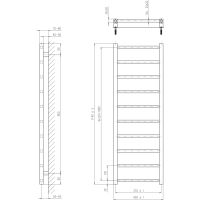 Sapho METRO LIGHT vykurovacie teleso 400x1140 mm, čierna mat IR445TB