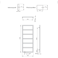 Sapho DENALI vykurovacie teleso 550x1336 mm, antracit DN613A