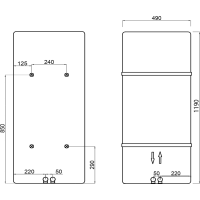 Sapho TABELLA vykurovacie teleso 490x1190 mm, čierna mat MI1147