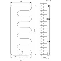 Sapho EVOLLA vykurovacie teleso 490x1390 mm, čierna mat MI1400