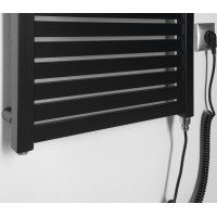 Aqualine TONDI-E elektrické vykurovacie teleso rovné 450x970 mm, 300 W, čierna mat DE456T