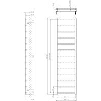 Sapho METRO LIGHT vykurovacie teleso 400x1500 mm, čierna mat IR447TB