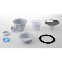 Aqualine Vaničkový sifón, priemer otvoru 90mm, DN40, krytka ABS/chróm PF408