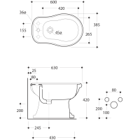 Kerasan RETRO bidet stojaci 38, 5x60cm, čierna mat 102031