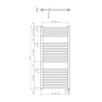 Aqualine DIRECT-E elektrické vykurovacie teleso rovné 450x960 mm, 300 W, čierna ILE94TB