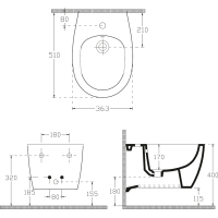 Isvea SENTIMENTI bidet závesný, 36x51cm, biela 10AR41010SV