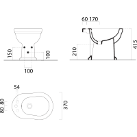 GSI CLASSIC bidet, 37x54cm, 3 otvory, biela ExtraGlaze 8762311
