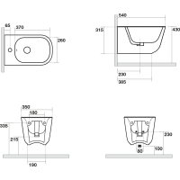 Kerasan TRIBECA bidet závesný 35x54cm, biela 512501
