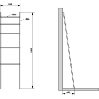 Sapho DEBUT sušiak uterákov na opretie 500x1860x32mm, čierna mat SE121