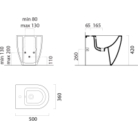 GSI PURA bidet stojaca 36x50cm, biela ExtraGlaze 8879111