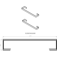 Sapho ENIS držiaky uterákov 620x40 mm, 2ks, čierna mat IRPA32B