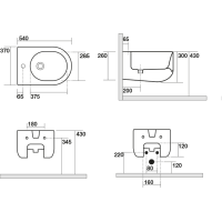 Kerasan FLO bidet závesný 37x54cm, biela 312301