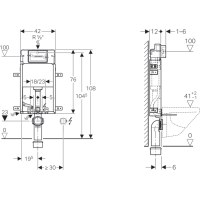 Geberit GEBERIT KOMBIFIX BASIC podomietková nádržka na zamurovanie Delta 12cm, v. 108cm 110.100.00.1
