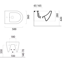 GSI PURA bidet závesný 36x50cm, čierna mat 8864126