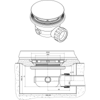 Polysan Vaničkový sifón, priemer otvoru 90mm, DN40, ABS, biela 73181