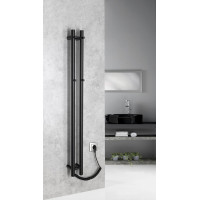 Sapho PAPINADO elektrický sušiak uterákov 109x1200mm, 40W, čierna mat ER340
