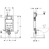 Geberit GEBERIT KOMBIFIX podomietková nádržka pre zamurovanie Sigma 8cm, v. 109cm 110.790.00.1