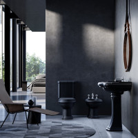 Kerasan RETRO bidet stojaci 38, 5x60cm, čierna mat 102031