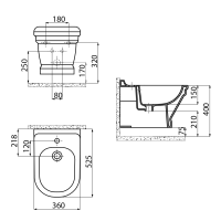 CREAVIT ANTIK bidet závesný, 36x53 cm, biela AN510