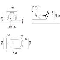 GSI NUBES bidet závesný 35x55cm, biela mat 9665109