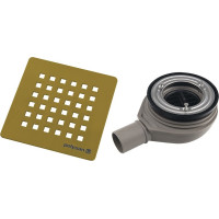 Polysan FLEXIA vaničkový sifón, priemer 90mm, DN40, krytka zlato mat 17752