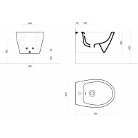 GSI MODO bidet závesný, 37x52cm, čierna mat 9864126