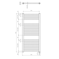 Aqualine DIRECT-E elektrické vykurovacie teleso rovné 600x960 mm, 400 W, čierna ILE96TB