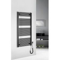 Aqualine DIRECT-E elektrické vykurovacie teleso rovné 600x1320 mm, 600 W, čierna ILE36TB