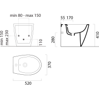 GSI MODO bidet stojaci 37x52cm, čierna mat 9862126