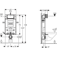 Geberit GEBERIT KOMBIFIX ECO podomietková nádržka pre zamurovanie Sigma 12cm, v. 108cm 110.302.00.5