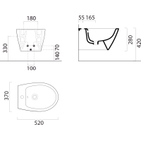 GSI MODO bidet závesný 37x52cm, biela mat 9864109