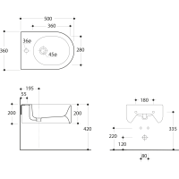 Kerasan FLO bidet závesný 36, 5x50cm, biela 312501