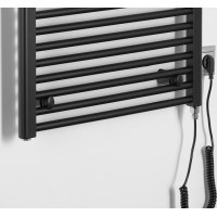 Aqualine DIRECT-E elektrické vykurovacie teleso rovné 600x1320 mm, 600 W, čierna ILE36TB