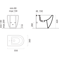 GSI PURA BIG bidet stojaci 36x55cm, tortora mat 8872105
