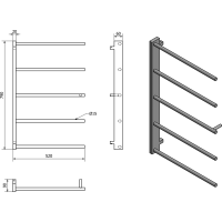 Sapho SLICE sušiak osušky, 520x790mm, čierna mat SN883