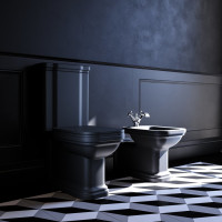 Kerasan WALDORF bidet stojaci 37x65cm, čierna mat 4120K7