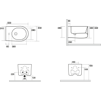 Kerasan NOLITA bidet závesný 35x55cm, čierna mat 532531