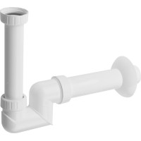 Bruckner Umývadlový/bidetový sifón 5/4", nízky, DN40, biela 151.125.0